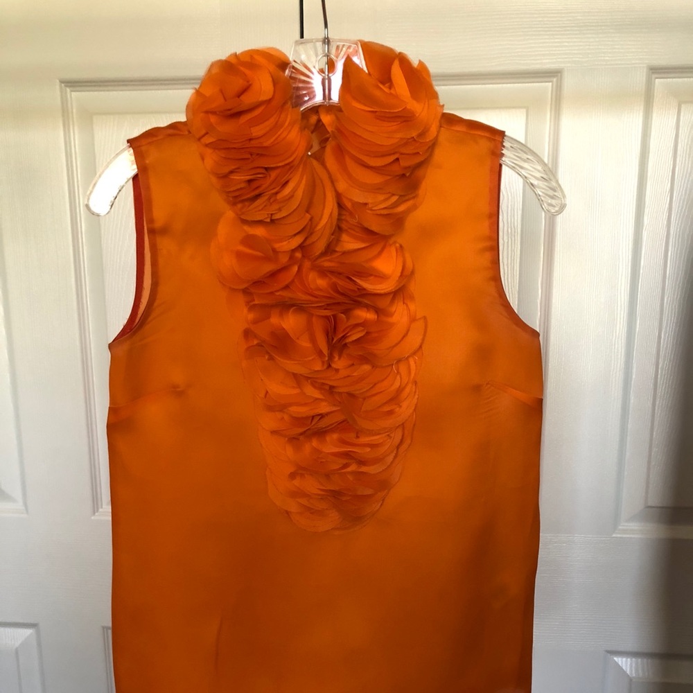 Kate Spade Orange Ruffle Neck Blouse